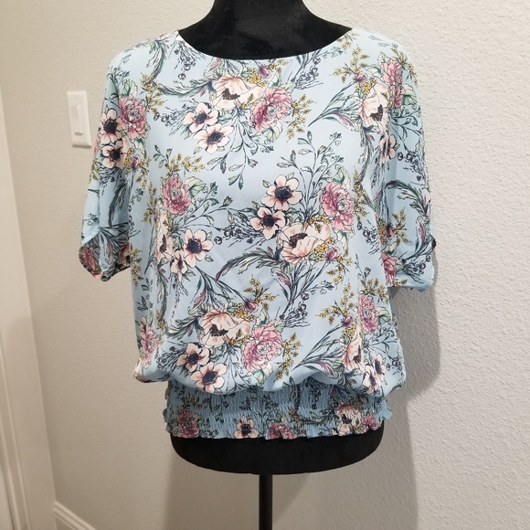 Floral blouson top~large - Picture 12 of 12
